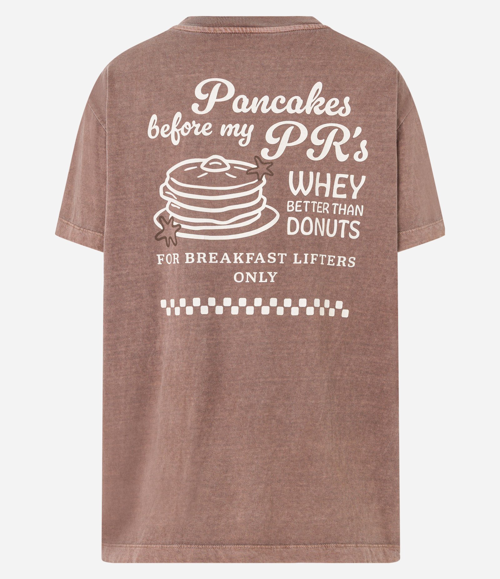 Camiseta Oversized Esportiva em Algodão Estonado com Estampa de Panqueca Marrom 5