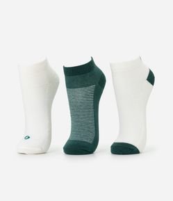 Kit 03 Meias Cano Baixo Esportivas em Algodão