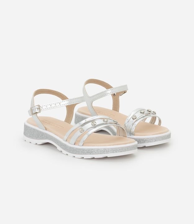 Sandália Infantil com Glitter e Pedras - Tam 26 ao 34