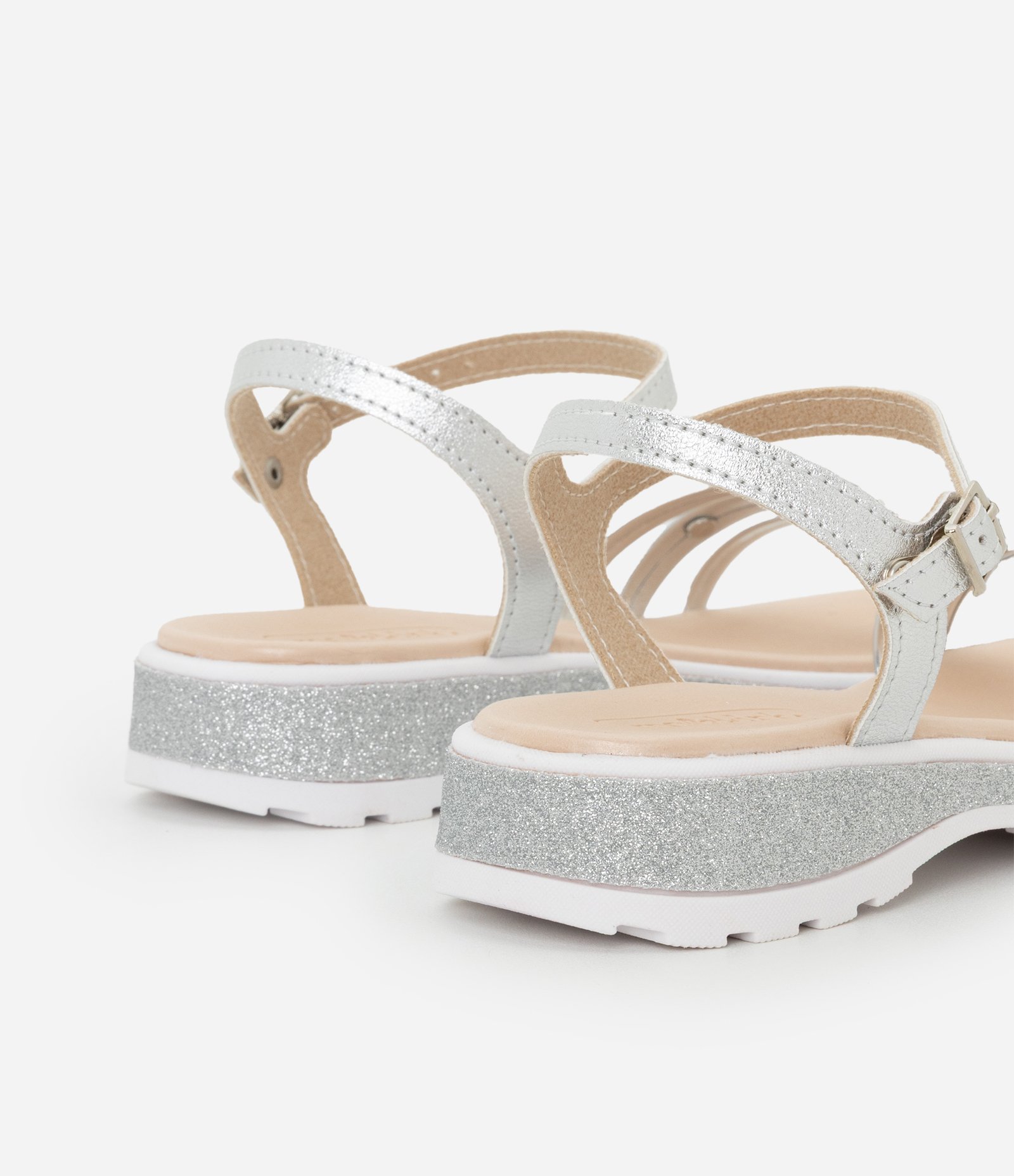 Sandália Infantil com Glitter e Pedras - Tam 26 ao 34 Prata 2