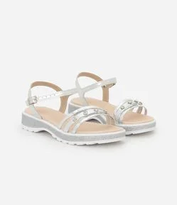 Sandália Infantil com Glitter e Pedras - Tam 26 ao 34