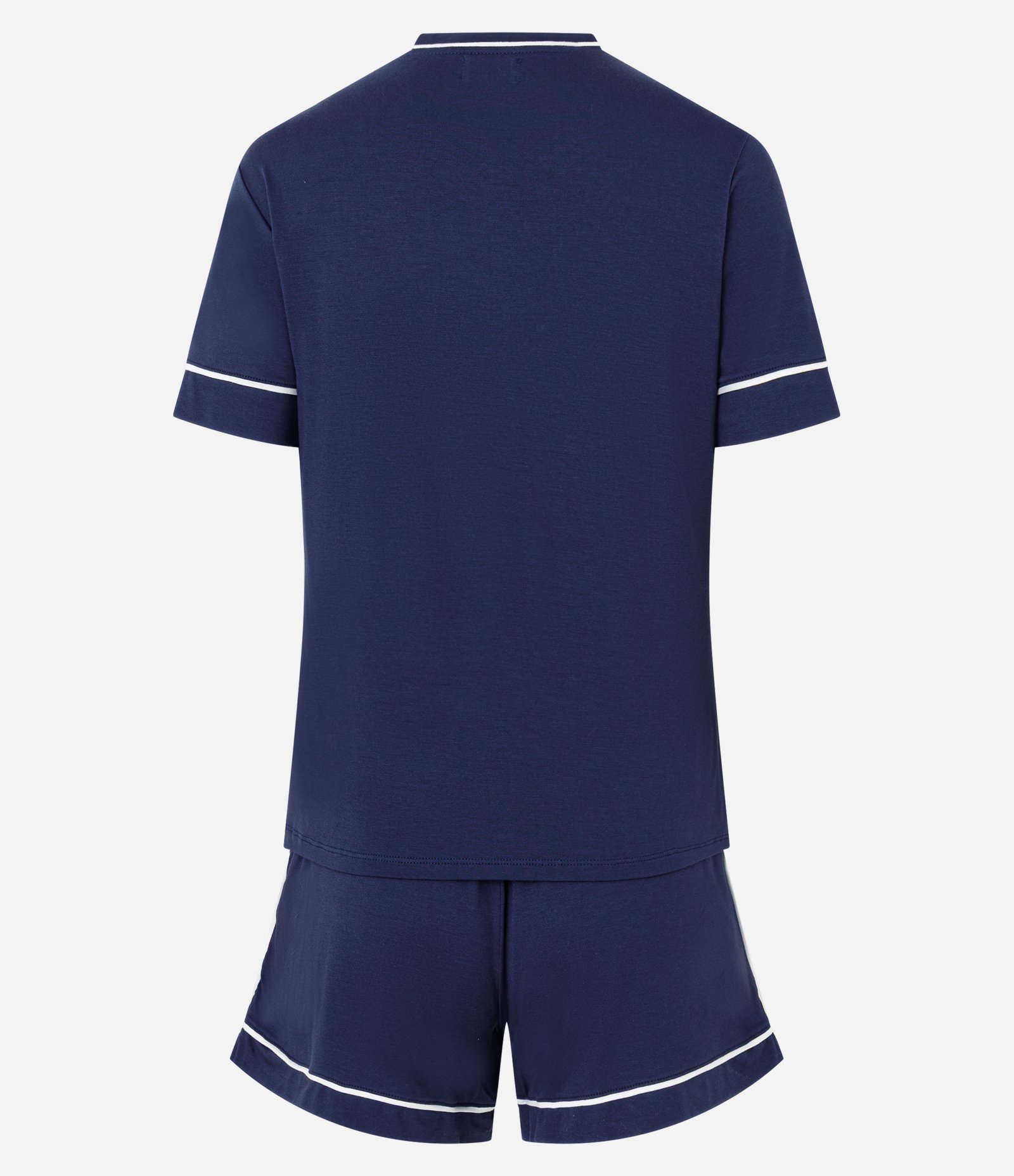 Pijama Short Doll em Viscolycra com Detalhes Contrastantes Azul 4