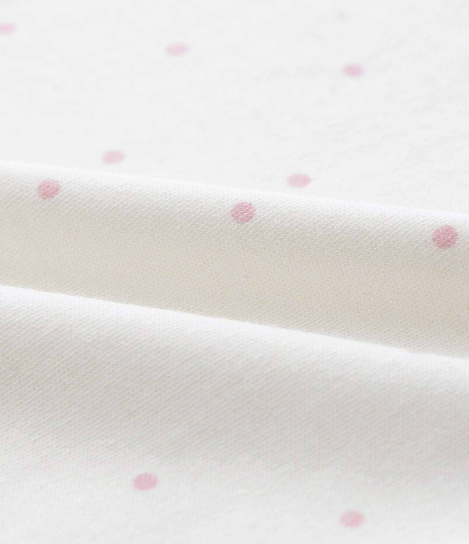 Conjunto Infantil em Suedine com Estampa Poá e Bordado de Ursa - Tam 0 a 18 Meses Branco/Rosa 9