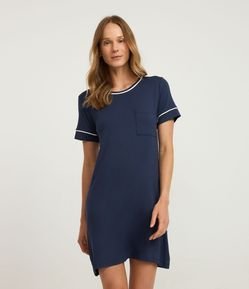 Camisola Curta em Viscolycra com Detalhes Contrastantes