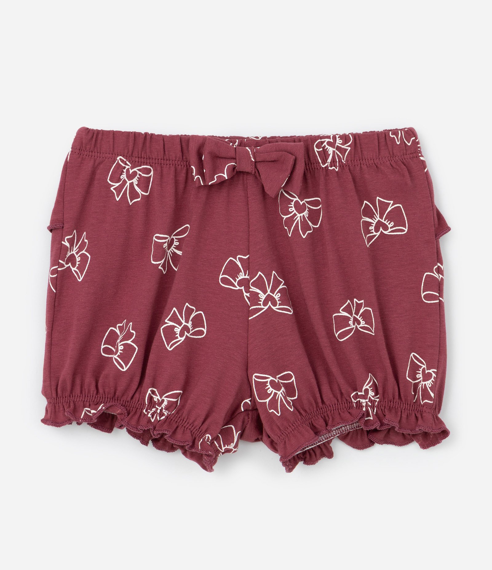 Conjunto Infantil Bata com Bolsinhos e Estampa De Laços – Tam RN A 18 Meses Vinho 4