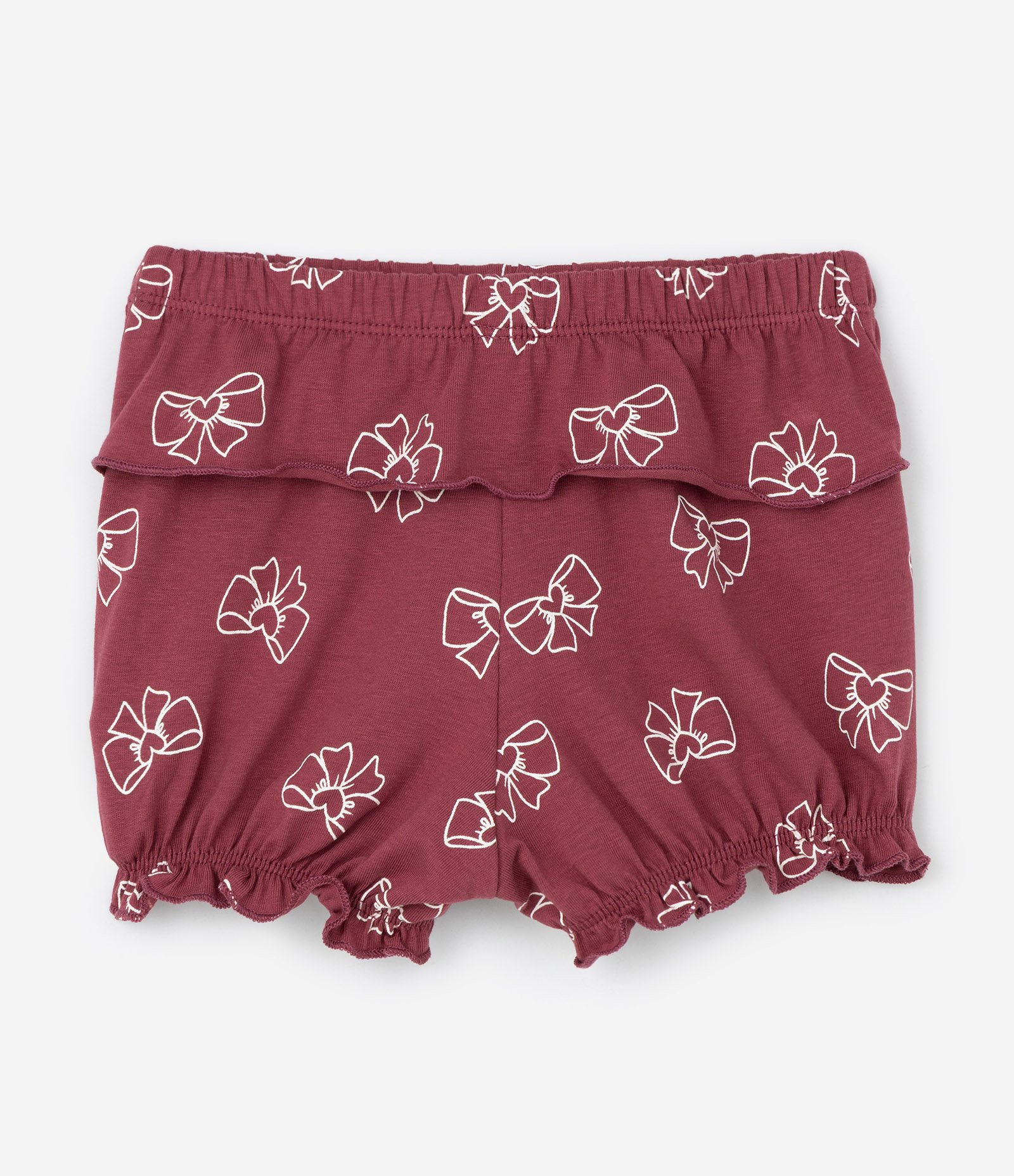 Conjunto Infantil Bata com Bolsinhos e Estampa De Laços – Tam RN A 18 Meses Vinho 5