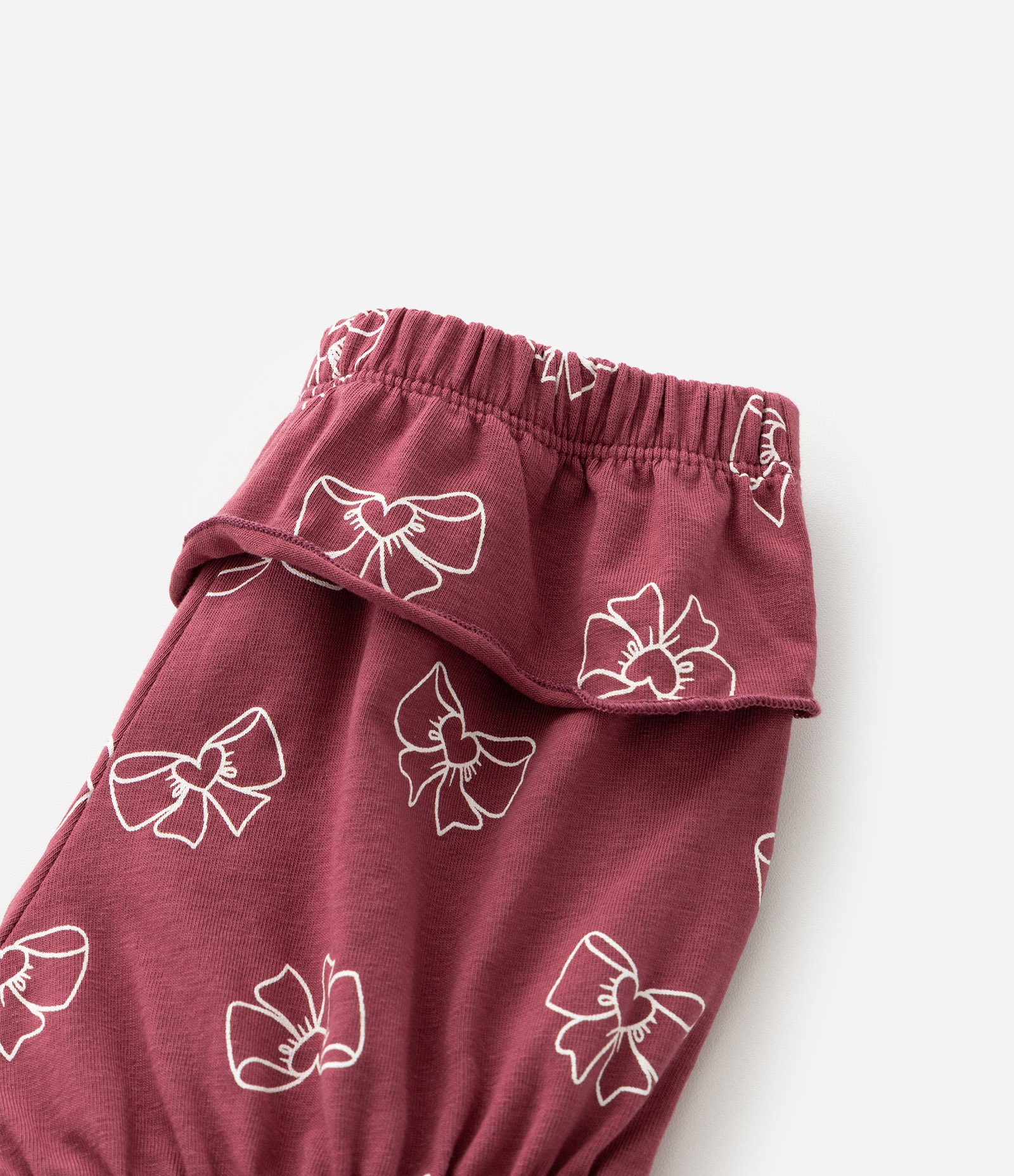 Conjunto Infantil Bata com Bolsinhos e Estampa De Laços – Tam RN A 18 Meses Vinho 7