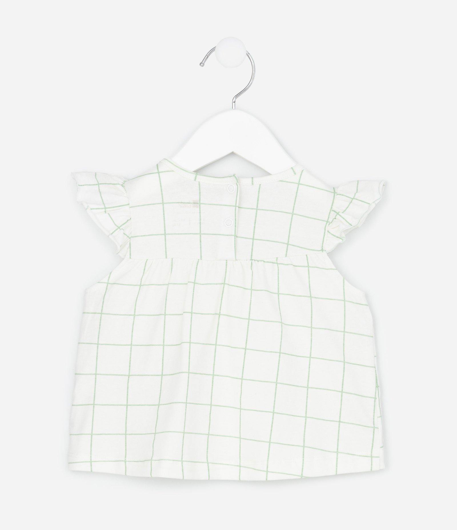 Conjunto Infantil com Bata e Bermuda Estampada e Bordado de Cerejinhas - Tam RN a 18 Meses Verde Pastel 3