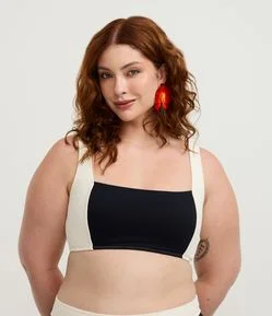 Biquíni Top com Proteção UV e Bloco de Cor Curve & Plus Size