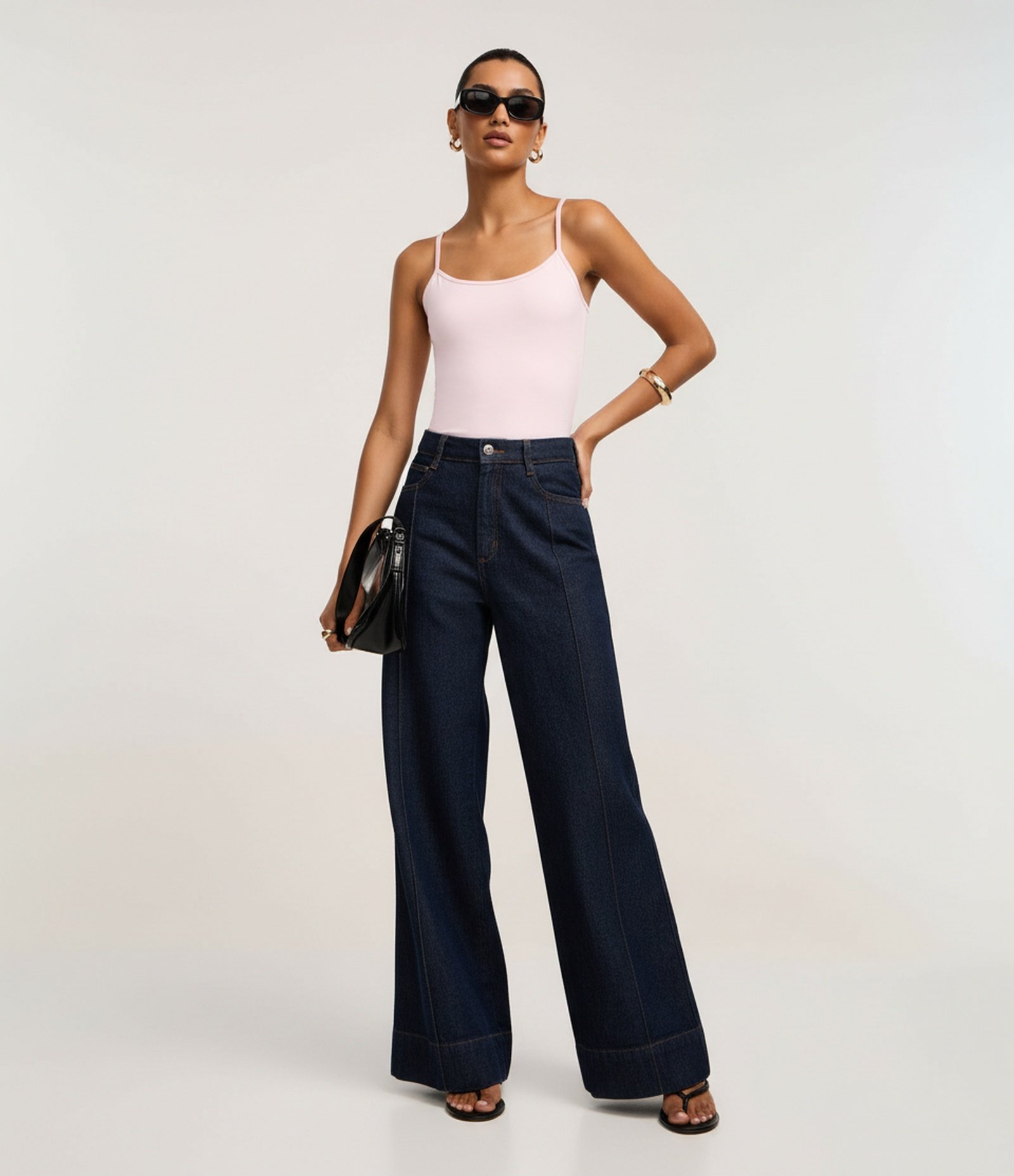 Blusa Básica em Poliamida com Alças Finas Rosa Claro 4