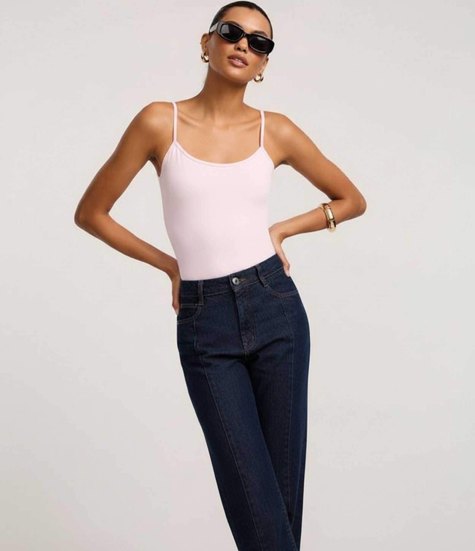 Blusa Básica em Poliamida com Alças Finas Rosa Claro 6