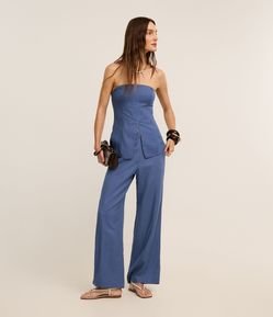 Calça Balloon Cintura Alta em Viscolinho com