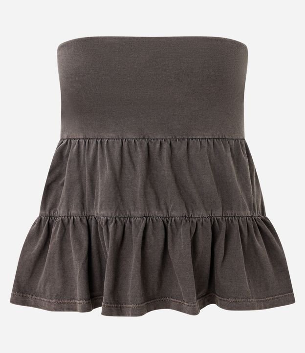 Blusa sem Manga Estonado com Babados