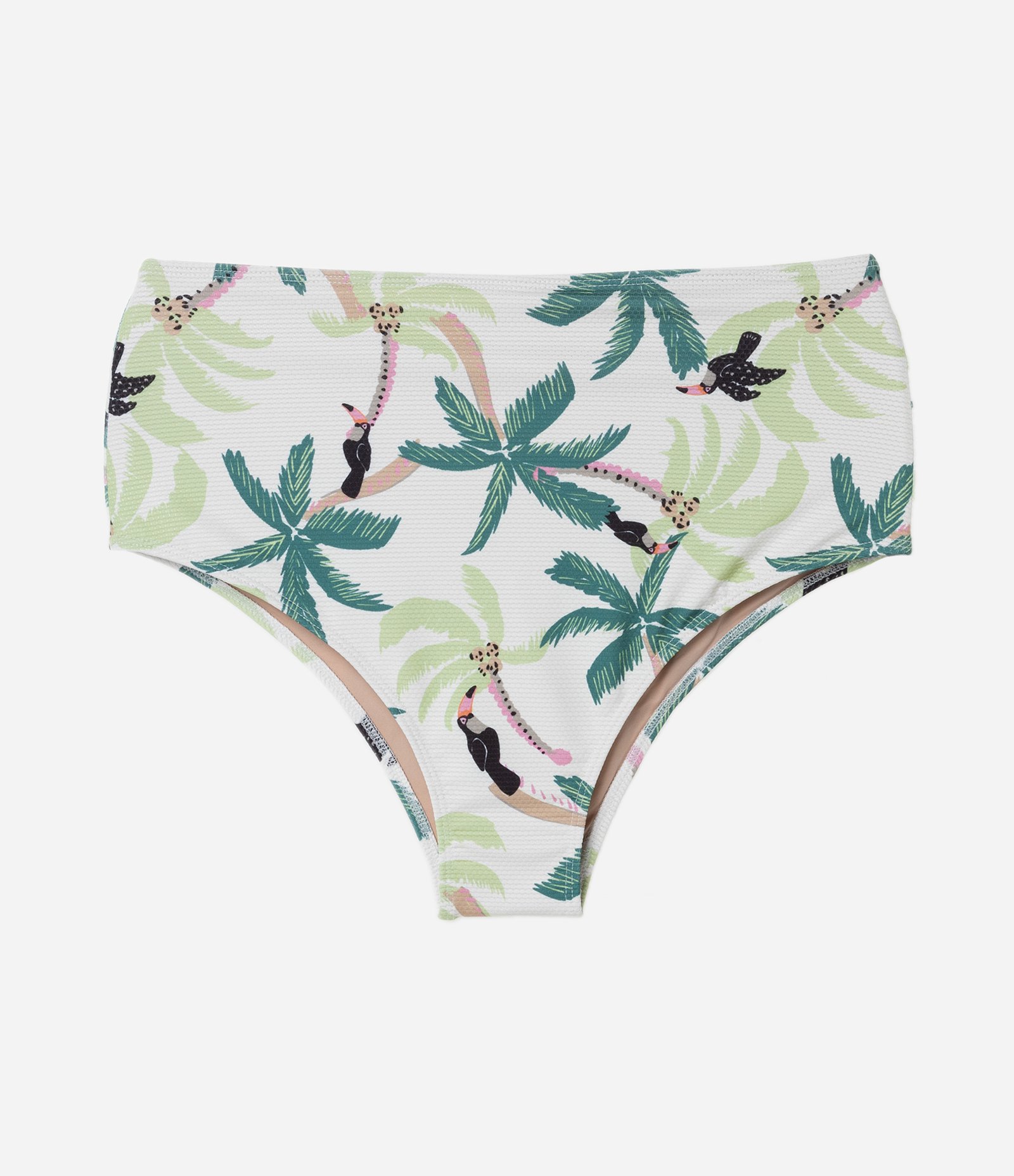 Biquíni Calcinha Hot Pant com Estampa Tropical Curve & Plus Size Off White 1