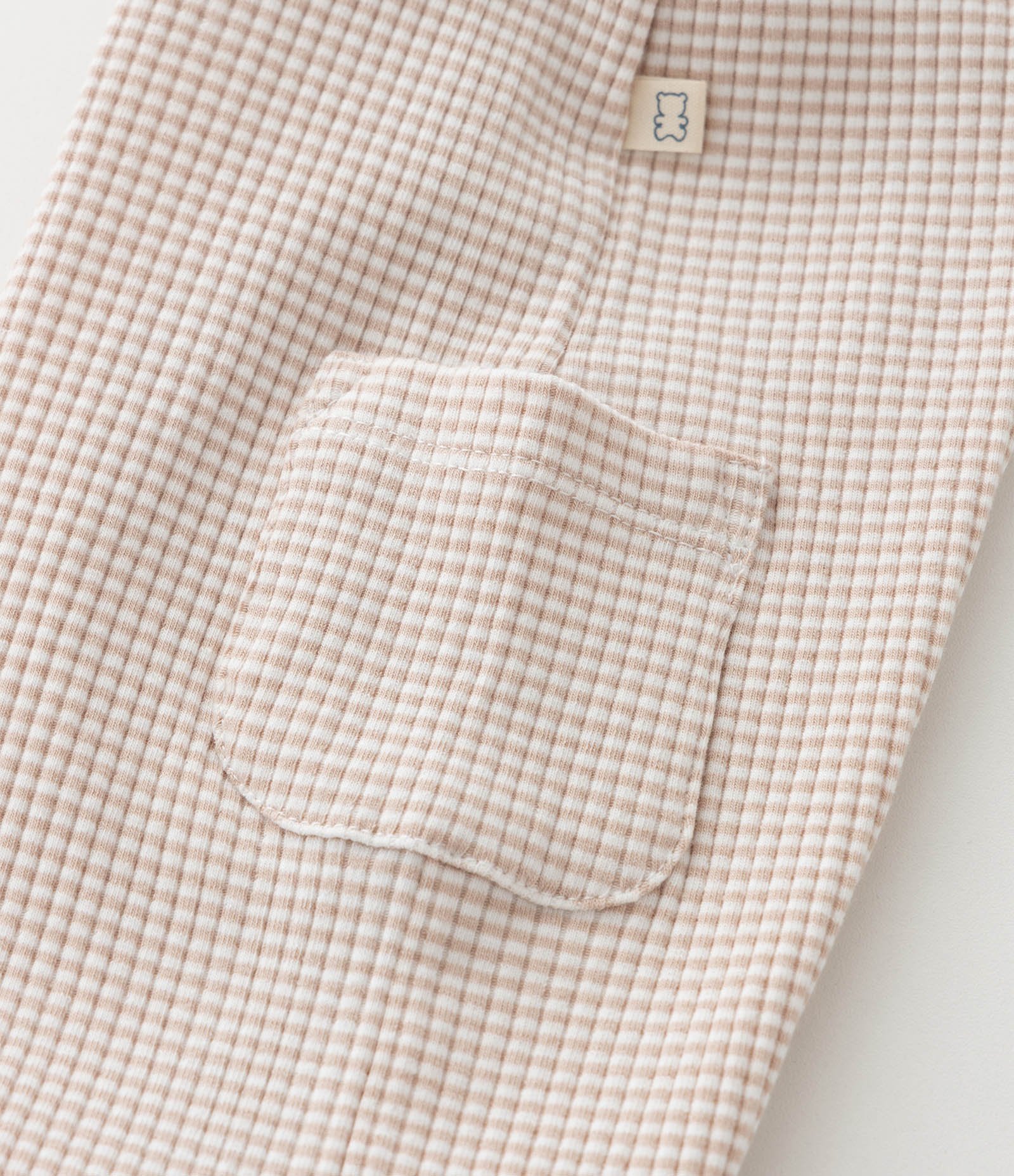 Macaquinho Infantil Canelado com Bordado de Gatinho – Tam 0 a 18 Meses Bege Claro 6