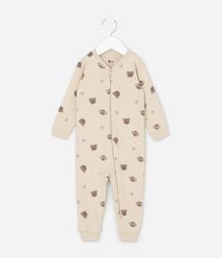 Macacão Infantil Manga Longa com Bordado no Bumbum – Tam RN a 24 Meses