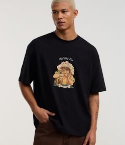 Camiseta Boxy em Algodão com Estampa Pug