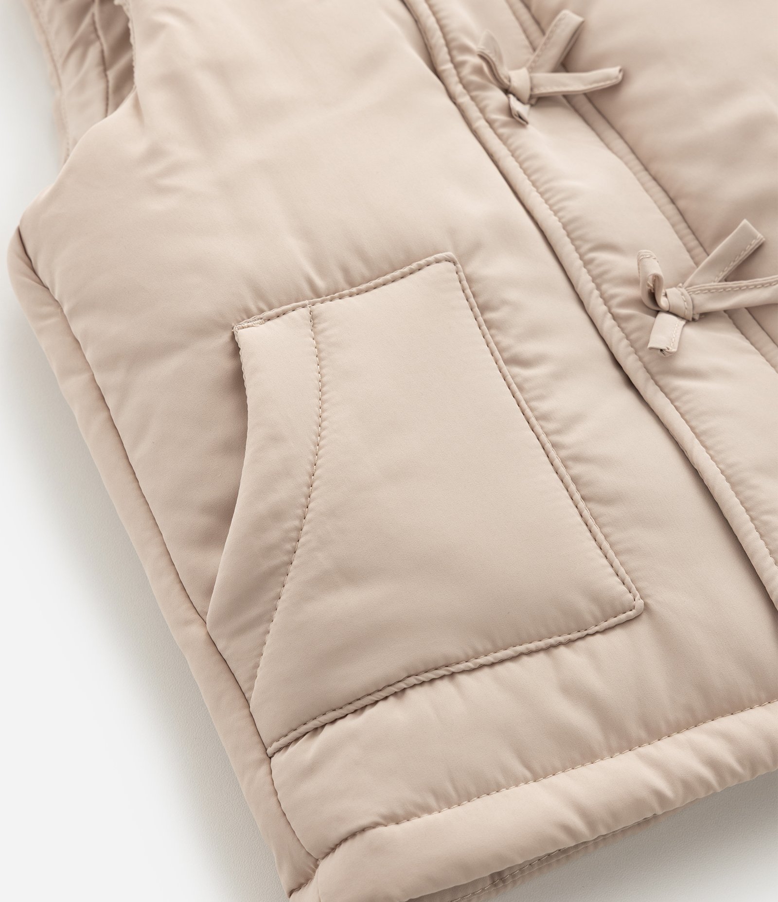 Colete Infantil com Laços Frontais – Tam 1 a 5/6 Anos Bege Claro 4