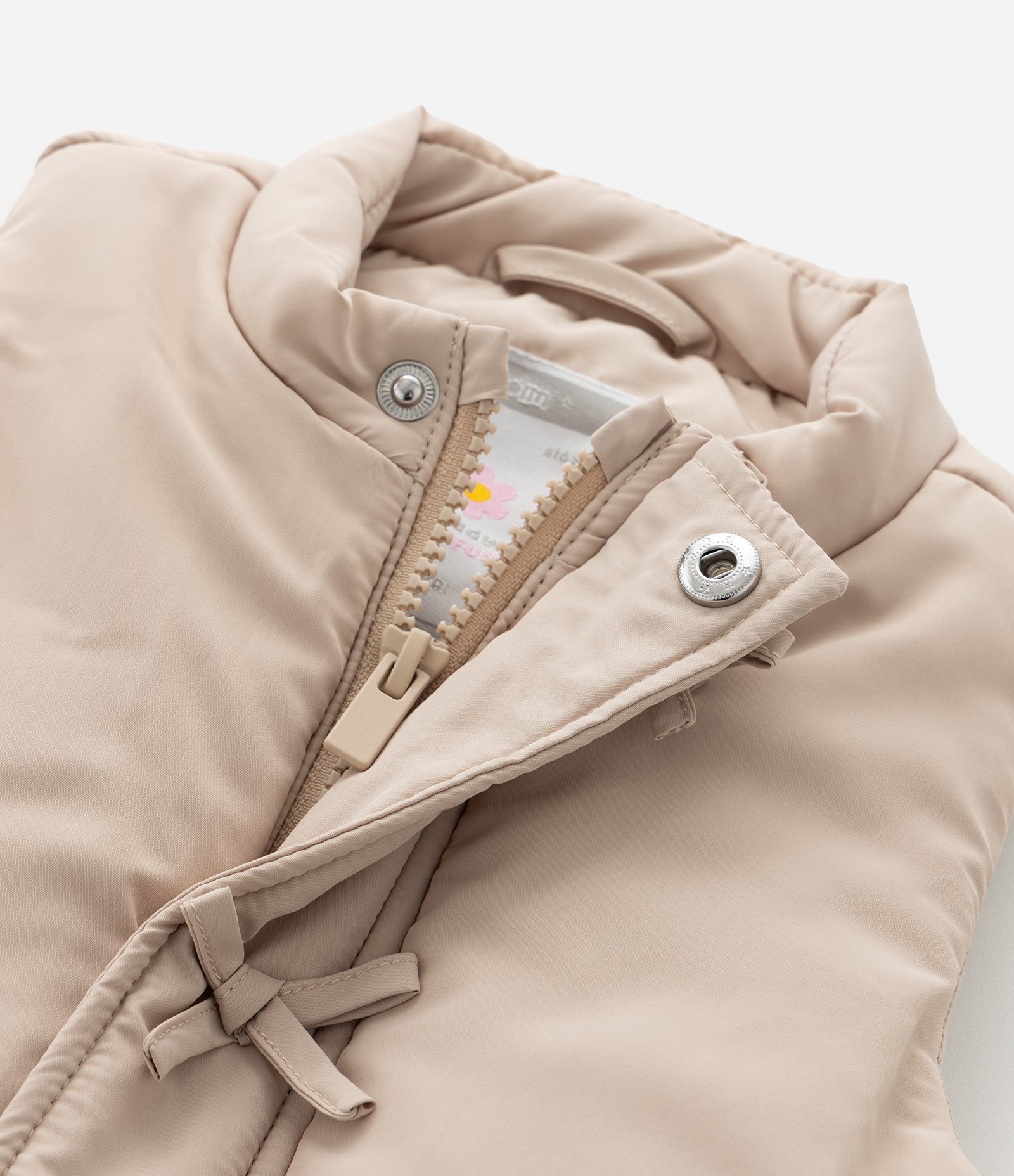 Colete Infantil com Laços Frontais – Tam 1 a 5/6 Anos Bege Claro 6