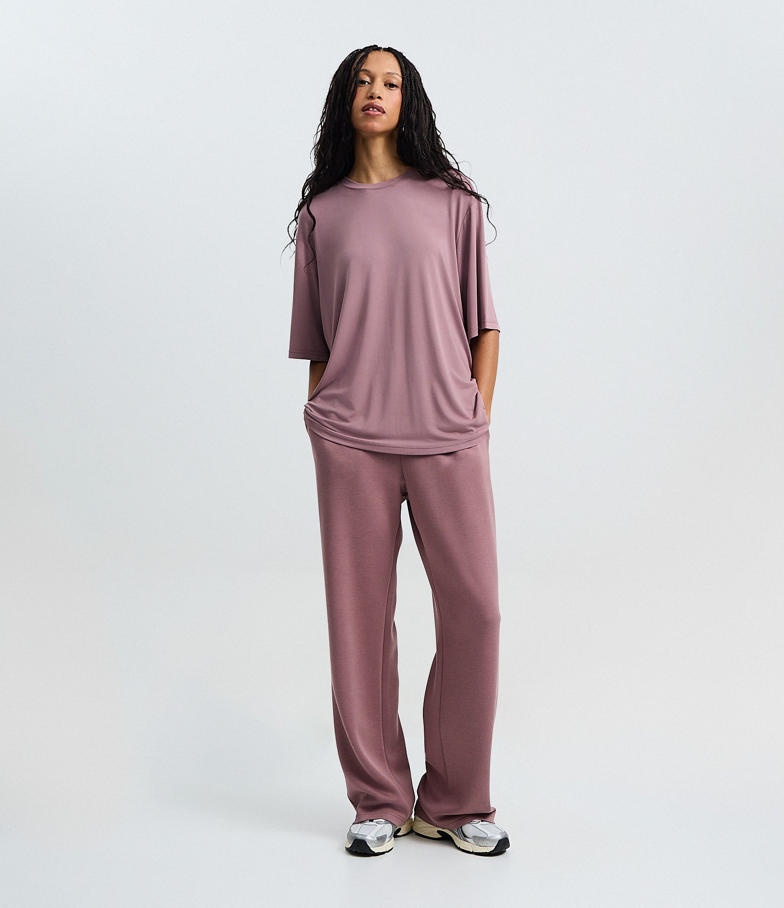 Camiseta Oversized em Microfibra com Manga Curta Roxo 3