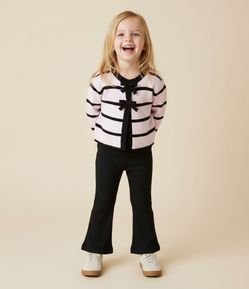 Casaco Infantil em Efeito Tricô com Listras e Laços Frontais – Tam 1 a 6 Anos