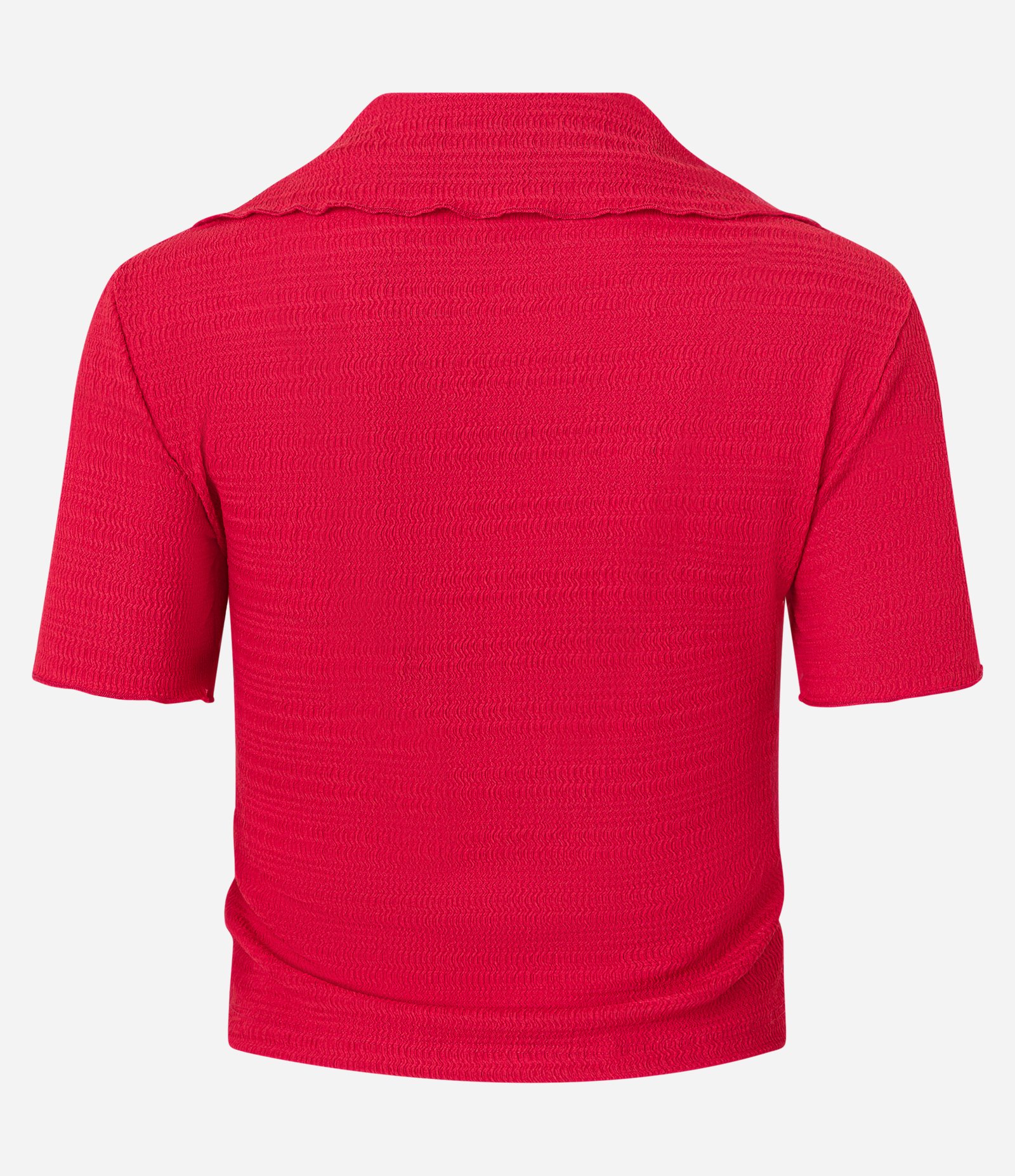 Blusa Polo com Textura e Abotoamento Frontal Vermelho 7