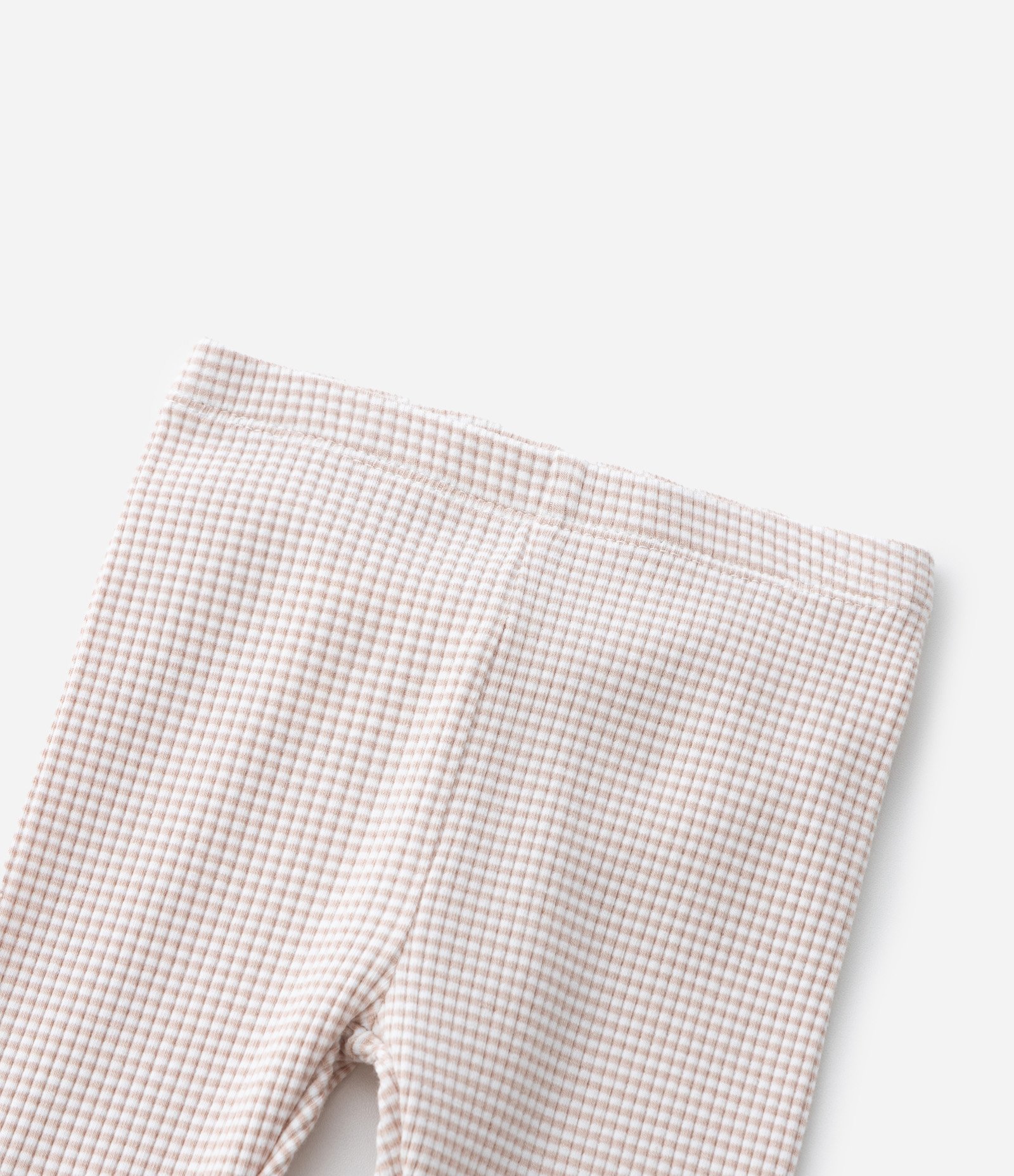 Calça Infantil em Ribana Canelada com Estampa Listrada – Tam RN a 18 Meses Branco/Bege 5