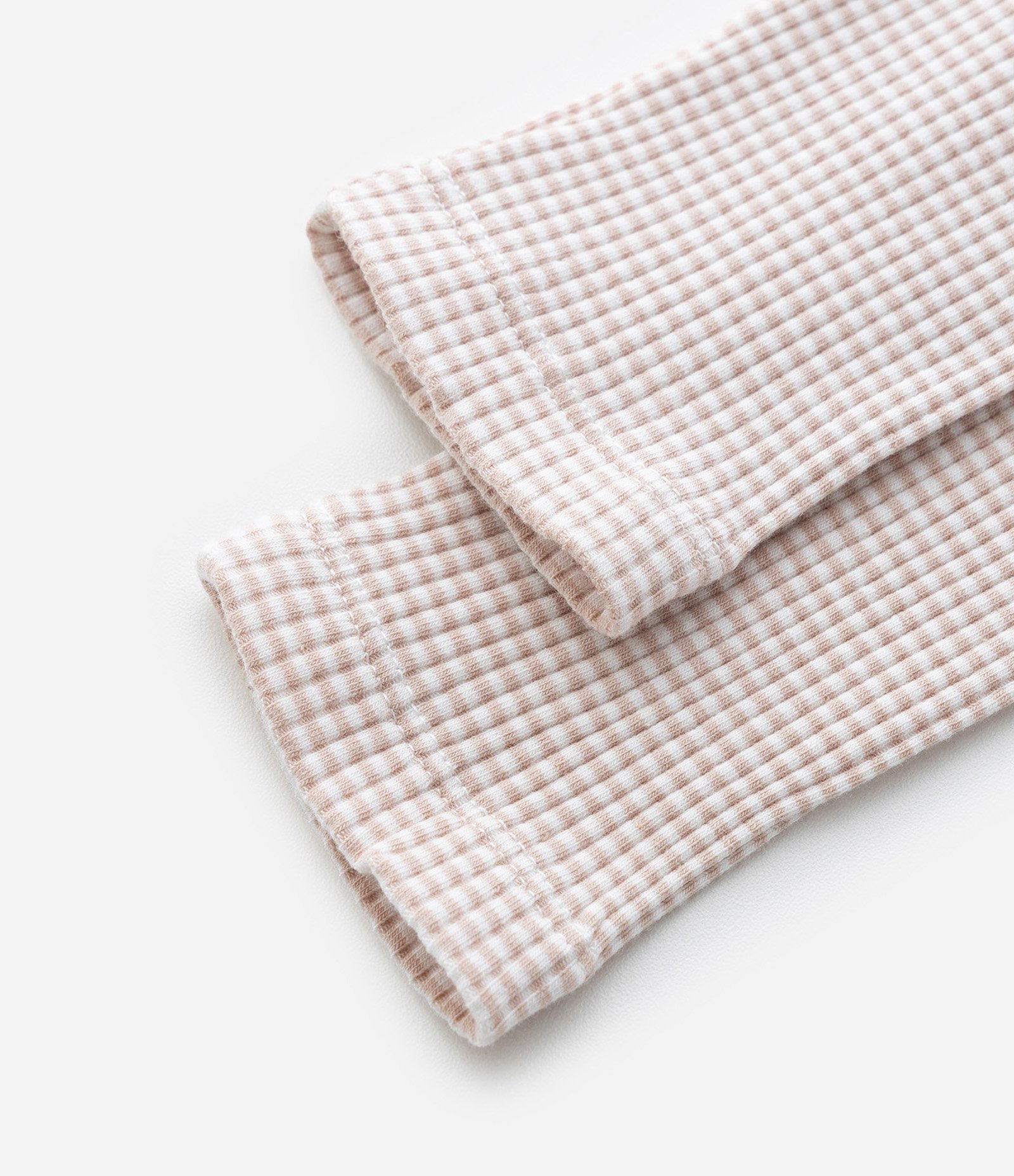 Calça Infantil em Ribana Canelada com Estampa Listrada – Tam RN a 18 Meses Branco/Bege 6