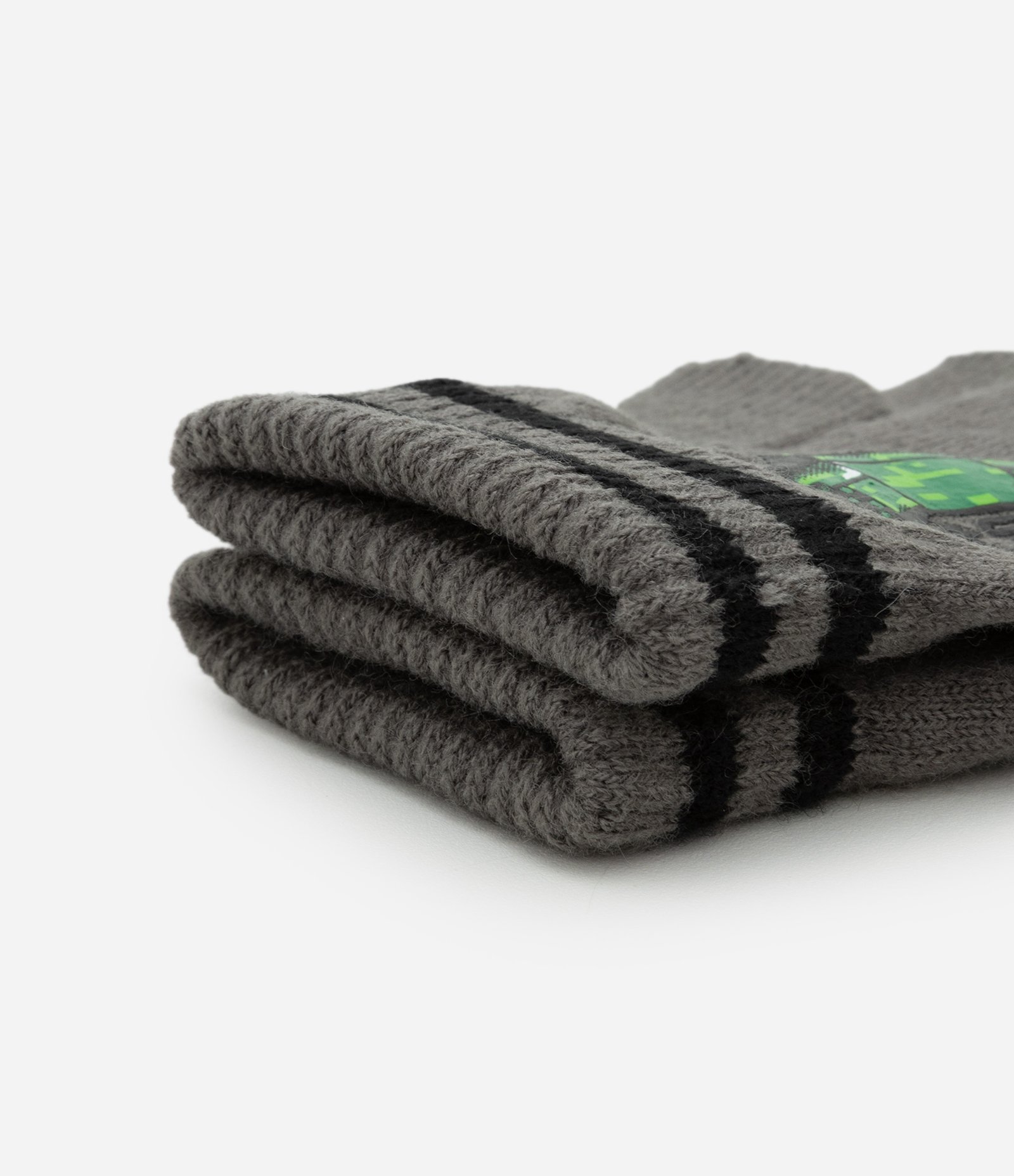 Luva Infantil em Tricô com Estampa Minecraft – Tam 3/4 a 9/12 Cinza 3