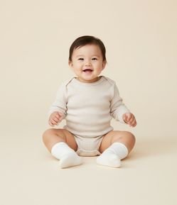 Body Infantil Canelado com Gola Americana – Tam RN a 18 Meses