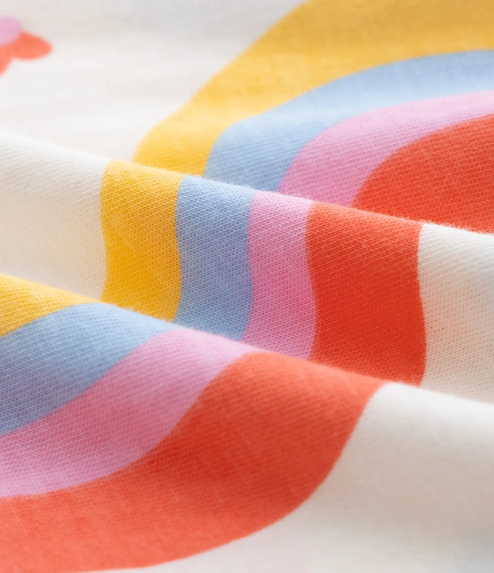 Vestido Infantil em Algodão com Estampa de Arco Íris - Tam 1 a 6 Anos Creme 3