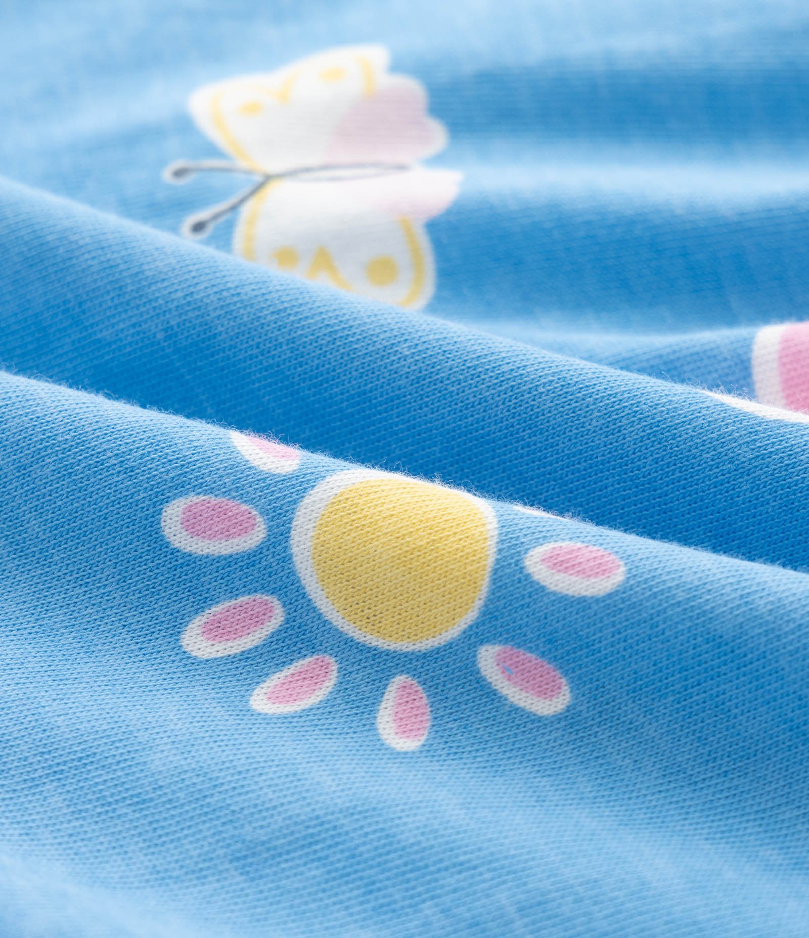 Vestido Infantil em Algodão com Estampa de Frutinhas - Tam 1 a 6 Anos Azul 3