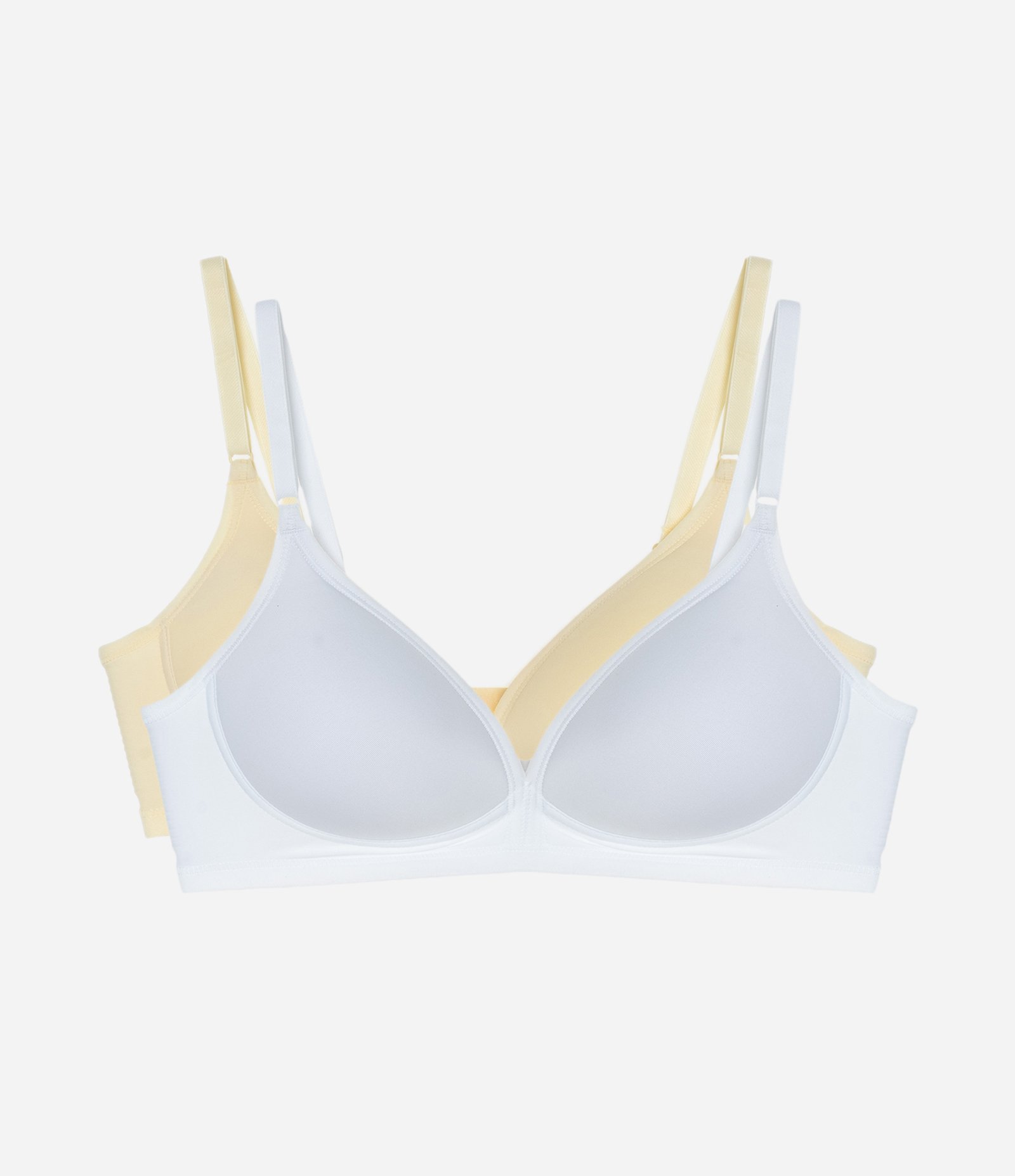 Kit 02 Sutiã com Bojo sem Aro em Microfibra DelRio Amarelo/Branco 1