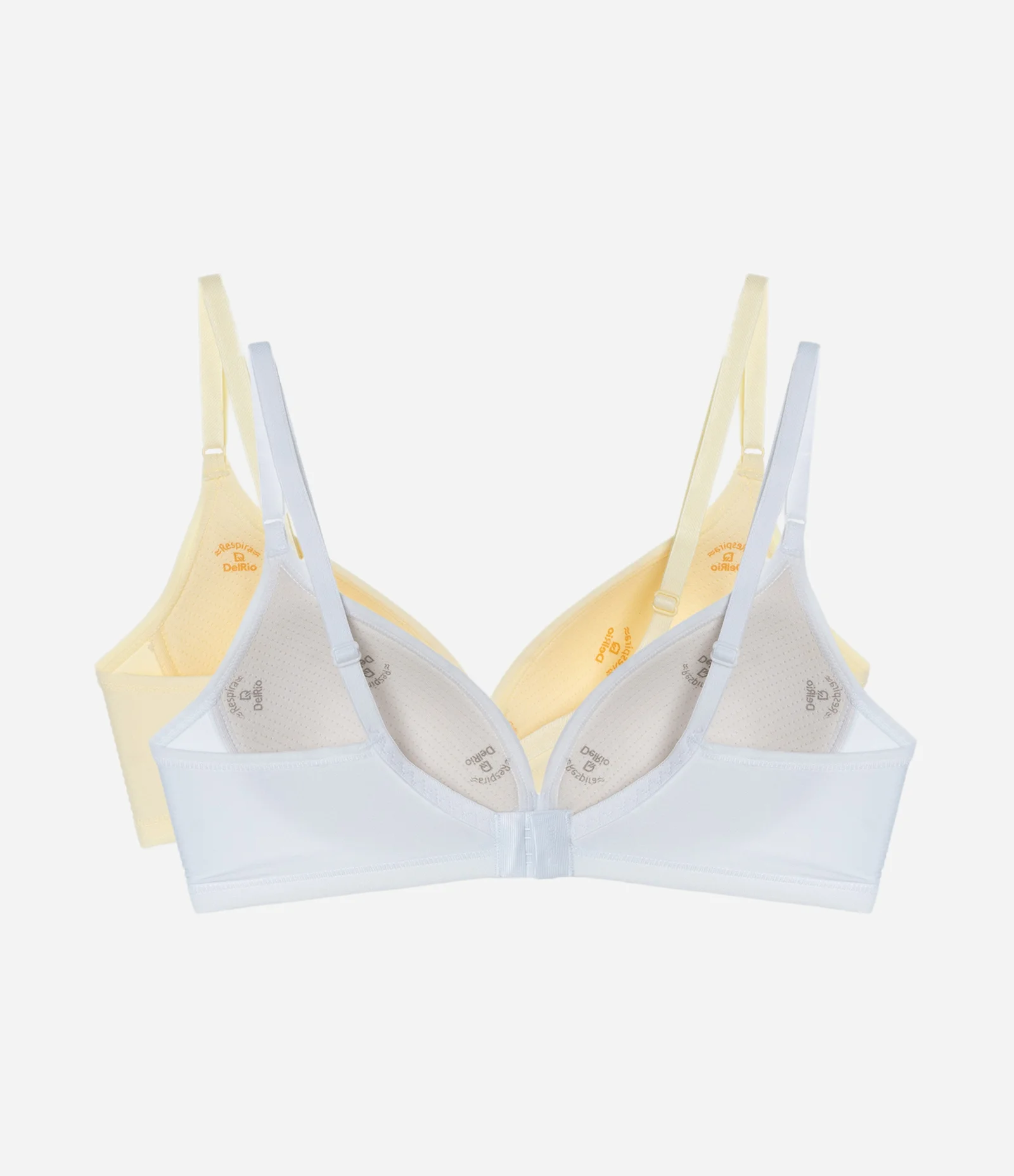 Kit 02 Sutiã com Bojo sem Aro em Microfibra DelRio Amarelo/Branco 2