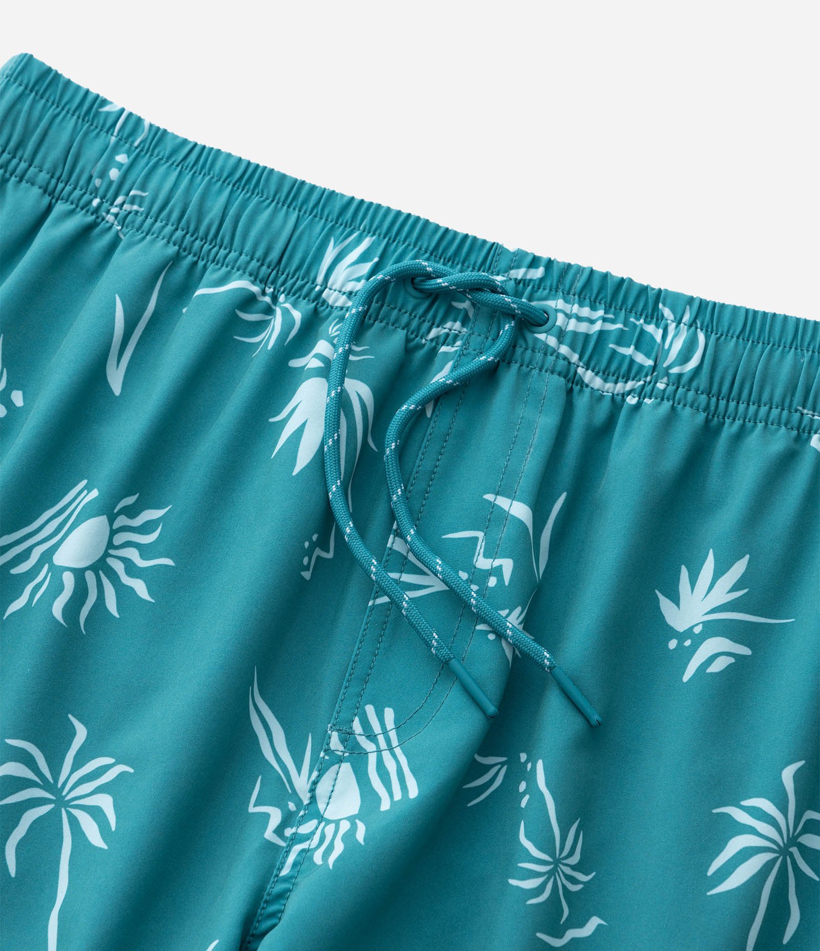 Bermuda de Banho em Microfibra com Estampa Coqueiros Verde 6