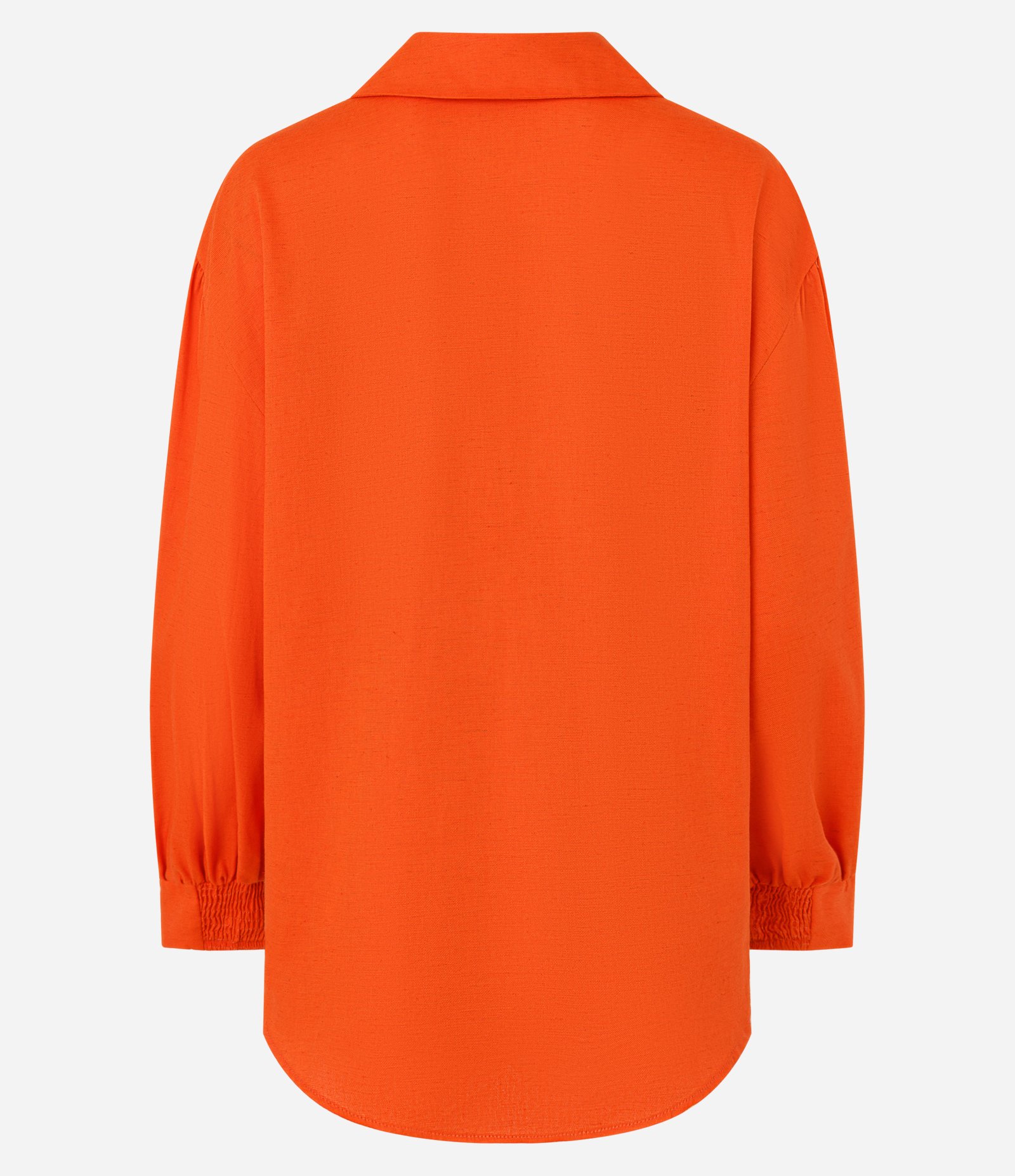 Camisa Oversized Alongada em Viscolinho Laranja 6