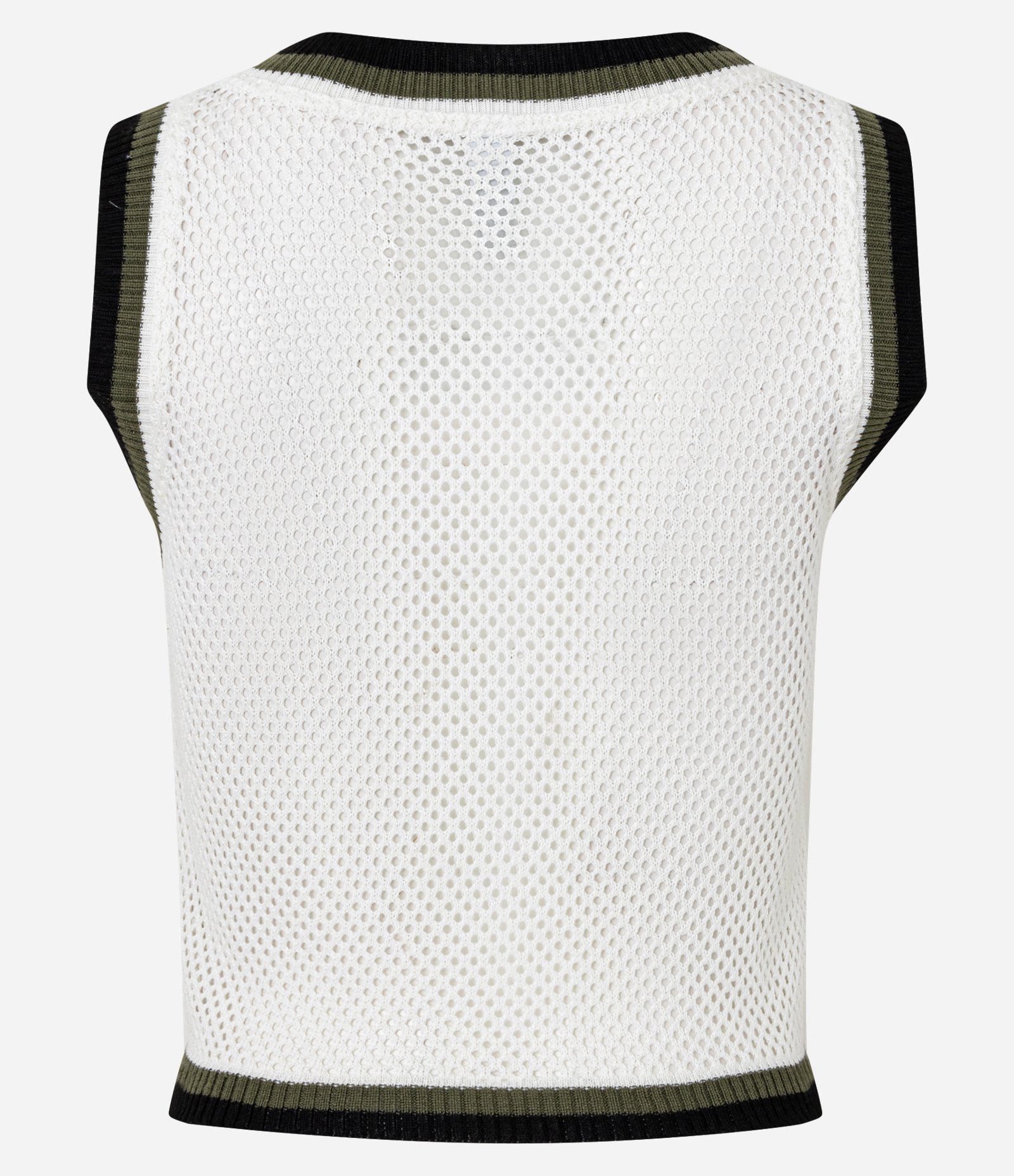 Blusa Regata Cropped em Tricô Telinha Made In Brasil Branco 7