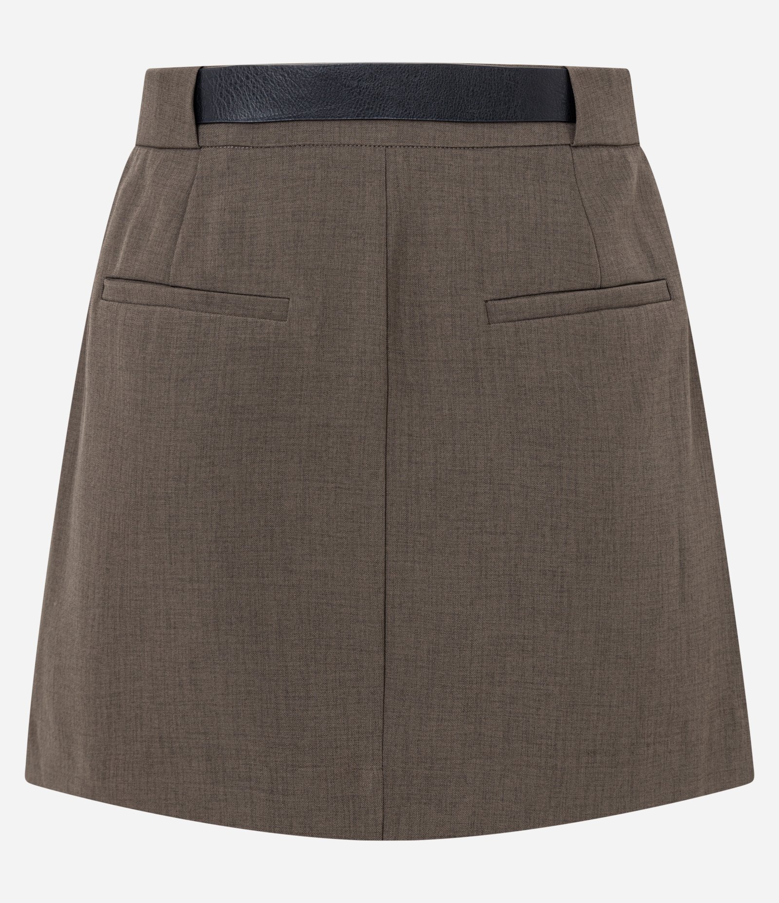 Short Saia Reto com Cinto e Alfaiatado Marrom 6