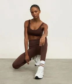 Calça Legging Esportiva em Poliamida com Cós Texturizado