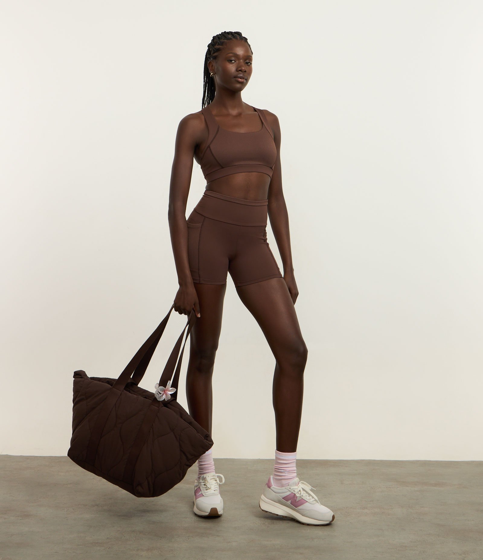 Top Nadador Esportivo com Bojo Canelado Marrom 2