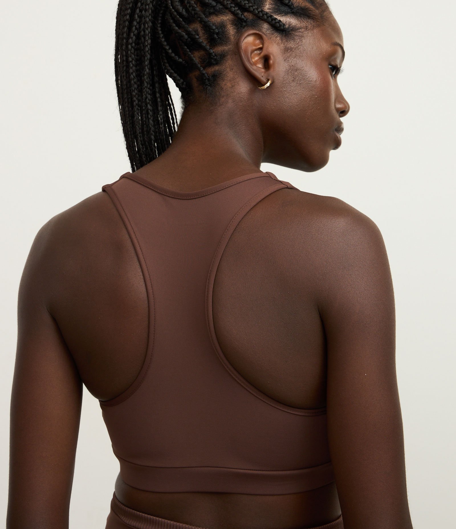 Top Nadador Esportivo com Bojo Canelado Marrom 4