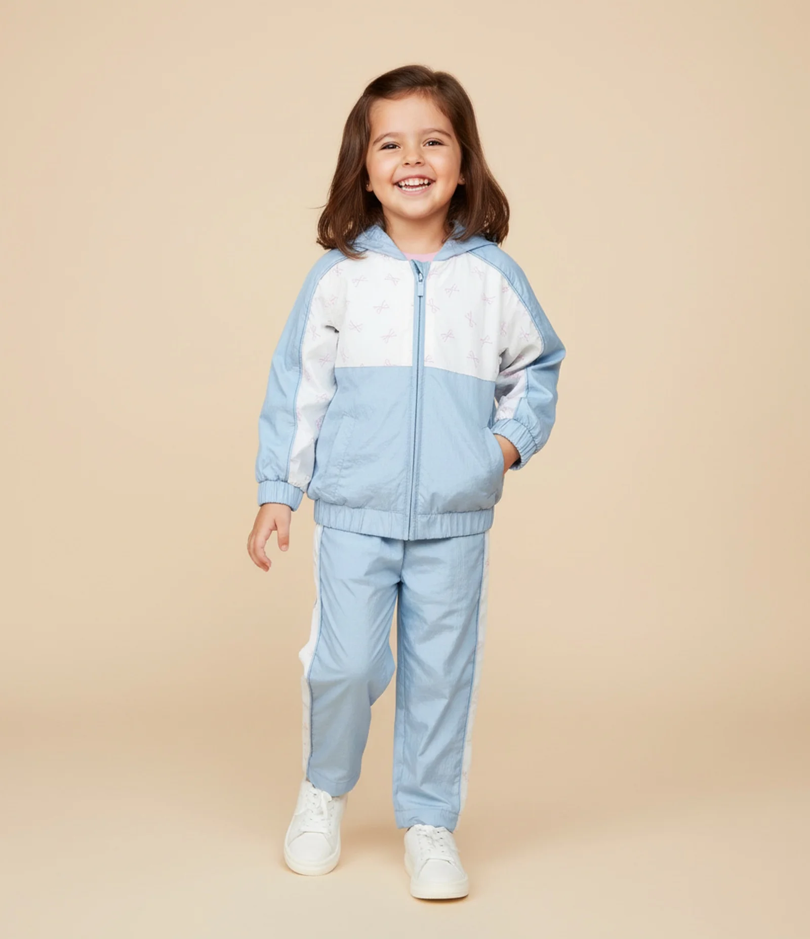 Jaqueta Quebra Vento Infantil com Capuz - Tam 1 A 6 Anos Azul 1