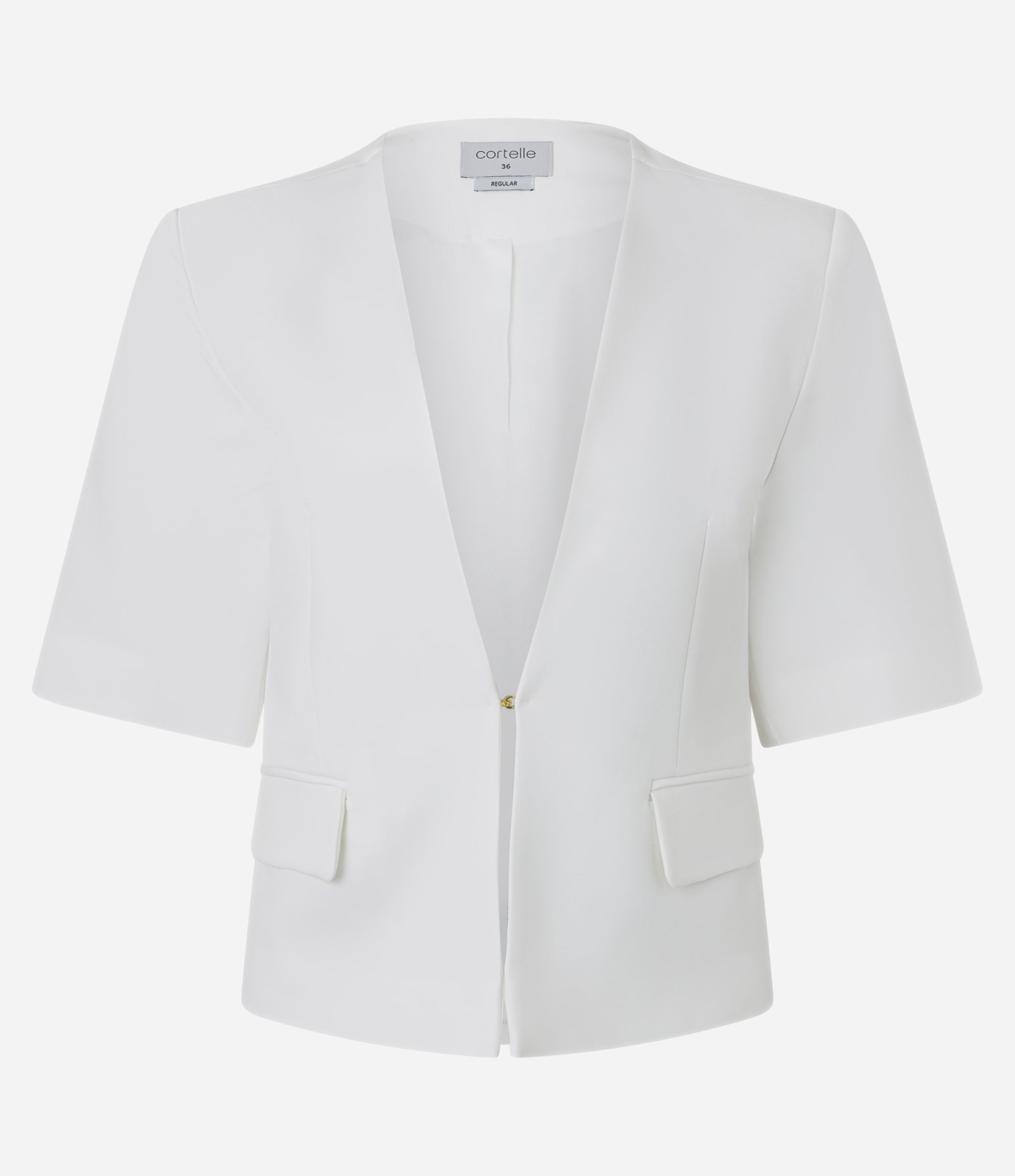 Blazer Alfaiatado com Decote Profundo e Lapelas Off White 5