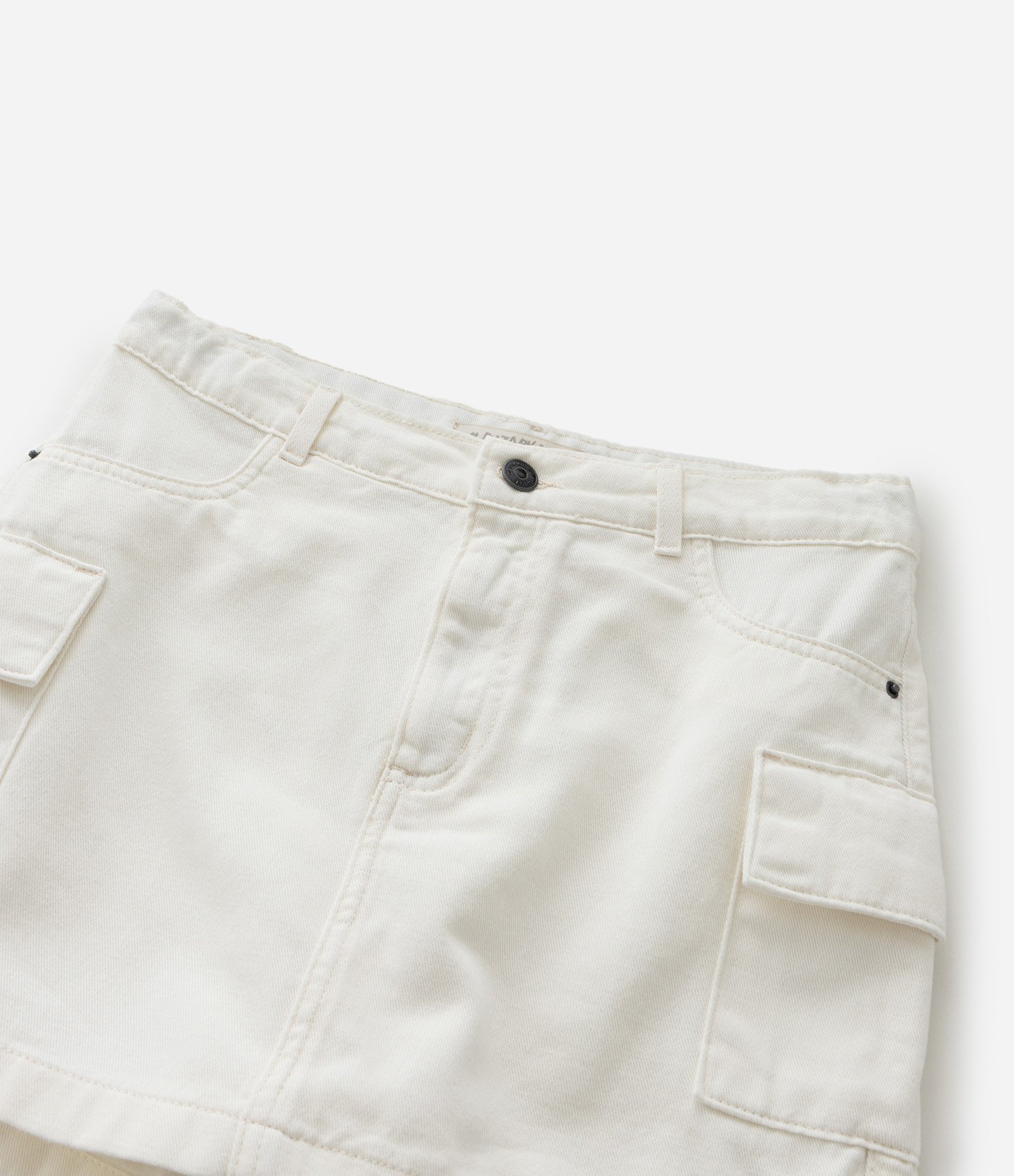 Short Saia Infantil em Sarja com Bolso Cargo - Tam 5 a 14 Anos Off White 5