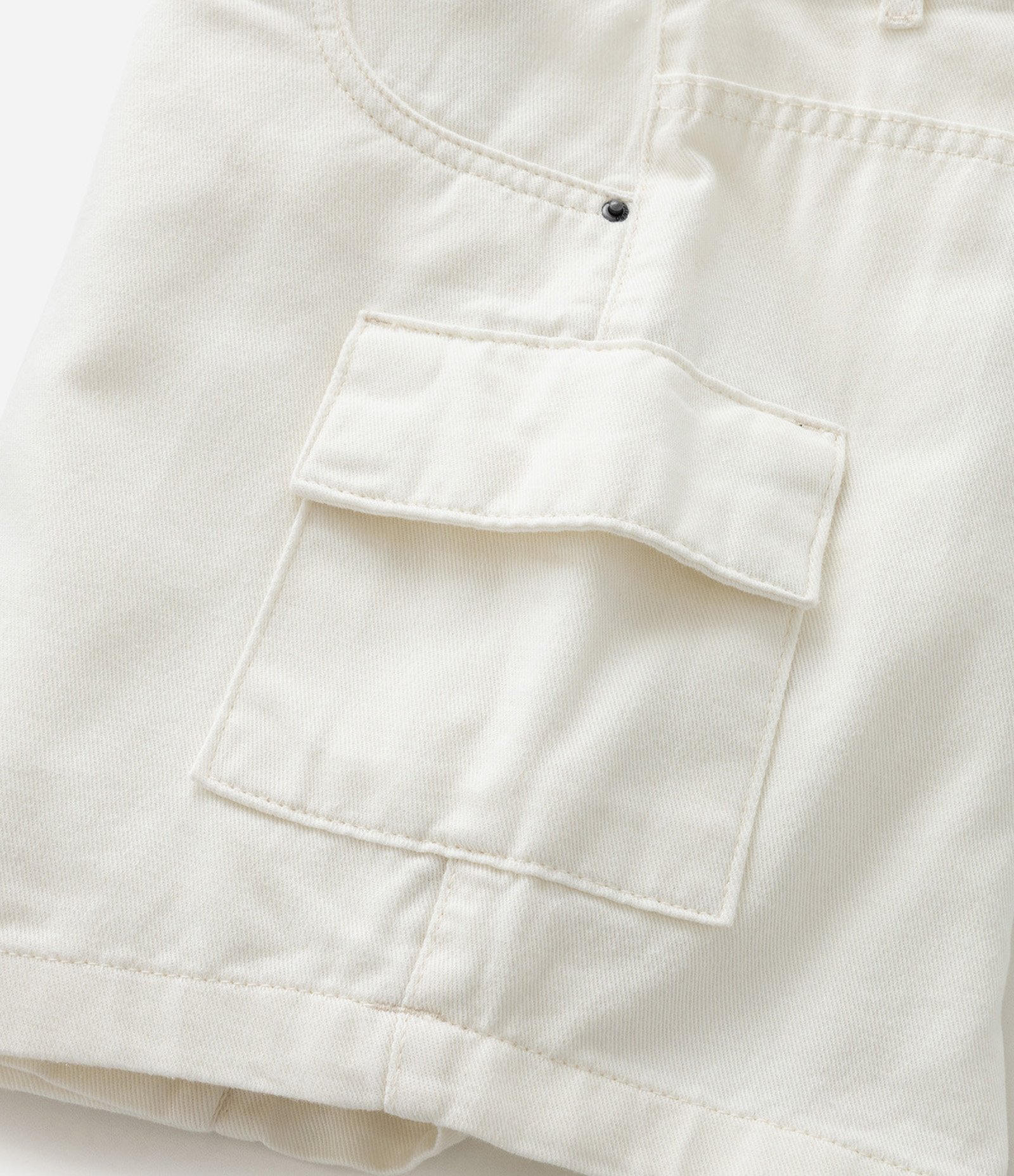 Short Saia Infantil em Sarja com Bolso Cargo - Tam 5 a 14 Anos Off White 6