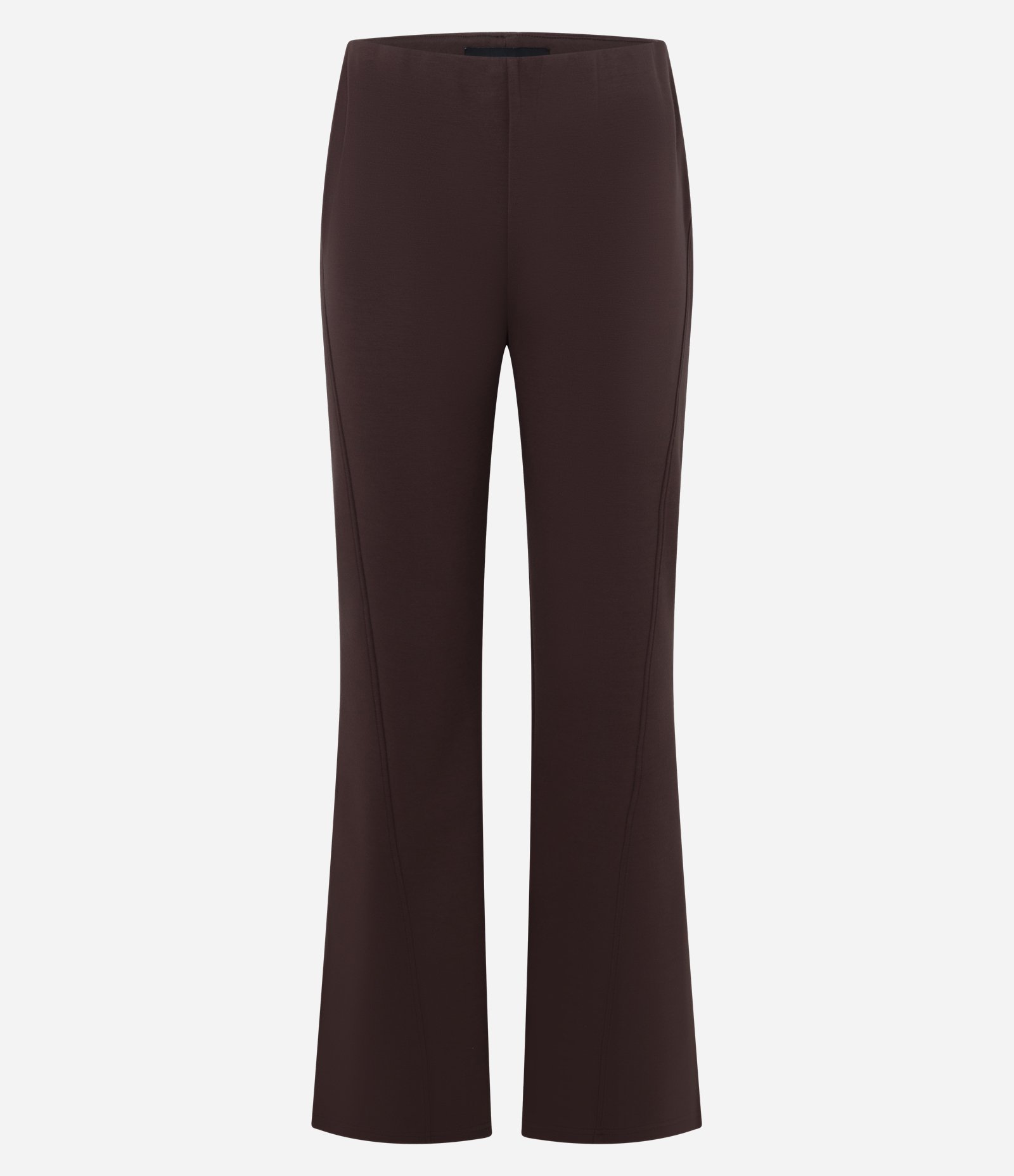 Calça Flare em Ponto Roma com Cós Embutido Marrom 4