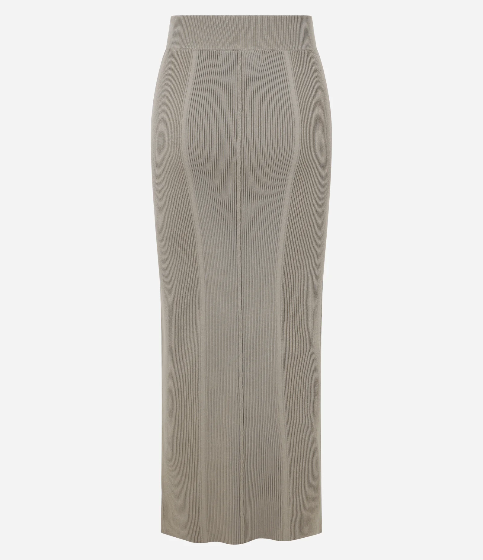 Saia Long Midi em Tricô com Fenda Frontal Bege 3