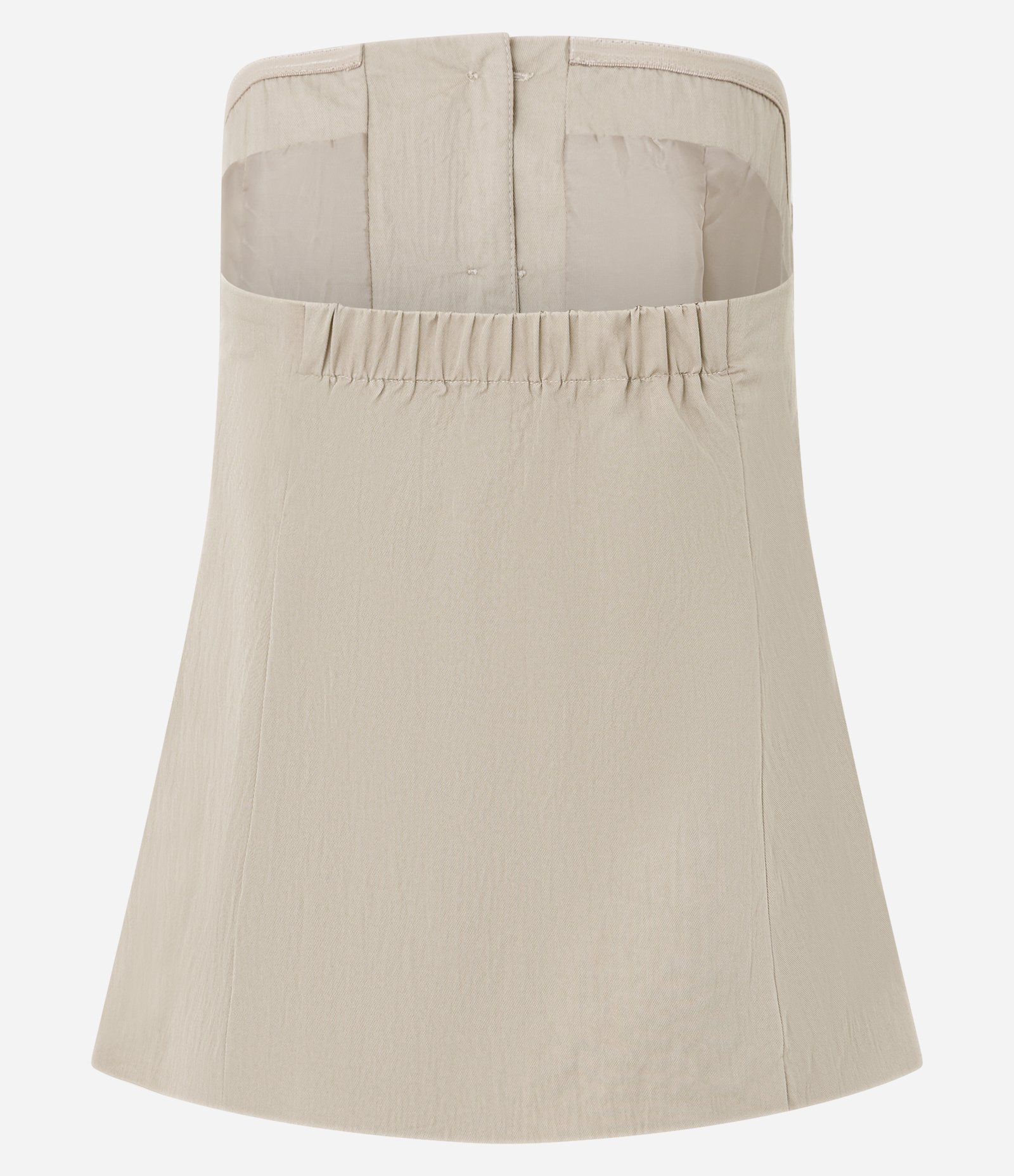 Colete Alfaiatado Sem Alças e com Elástico nas Costas Bege 5