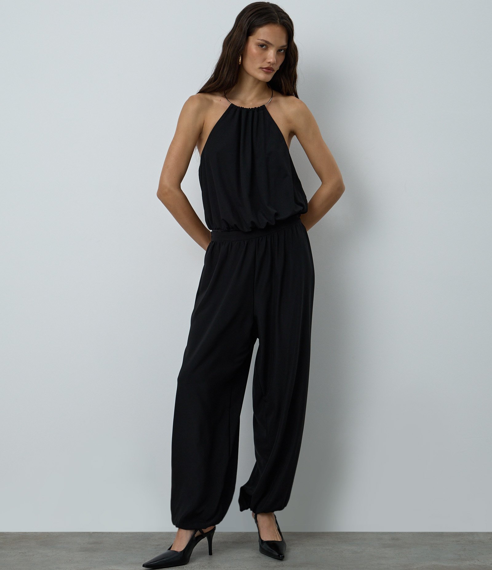 Body Frente Única em Microfibra com Tule e Aviamento Colar Preto 2