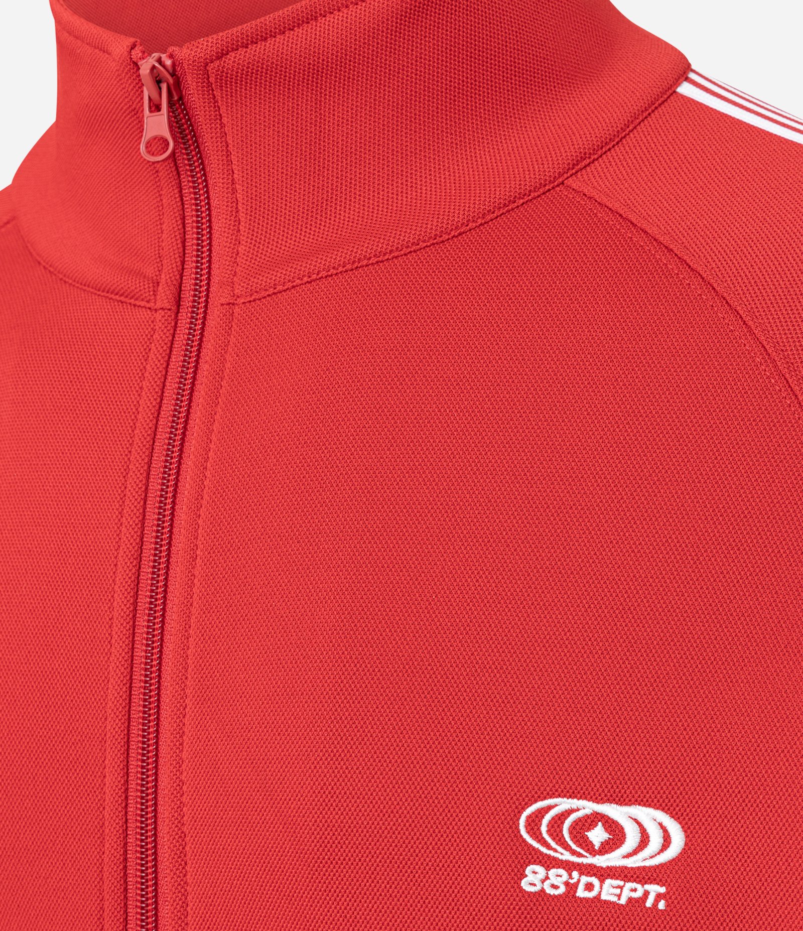 Casaco em Helanca com Bordado Localizado e Listras Contrastantes Vermelho 6